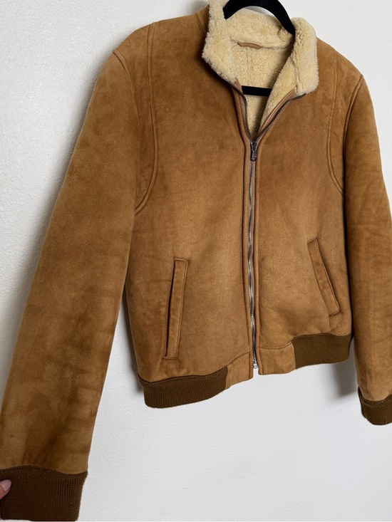 Barneys New York CO-OP Jackets & Blazers - Vintage Barneys CO-OP Suede Shearling Bomber Jacket Brown Cropped